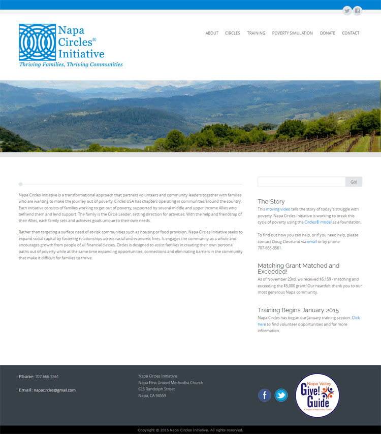 Napa Circles Initiative website by SLA Systems