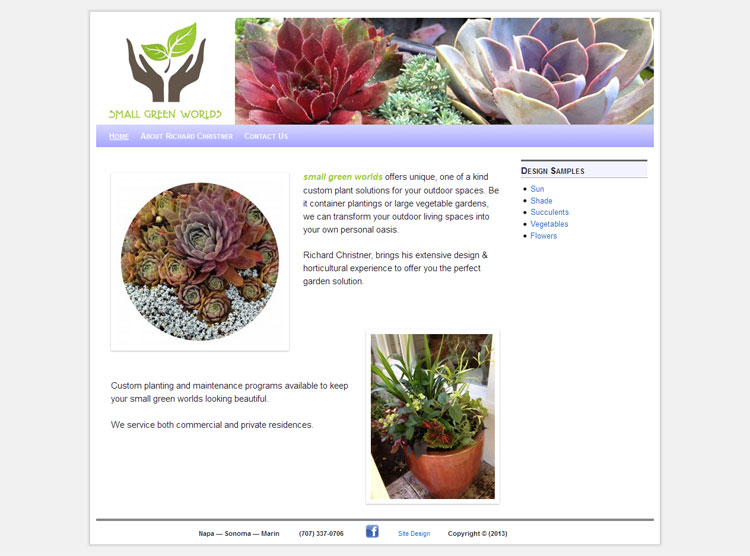 Small Green Worlds website by SLA Systems